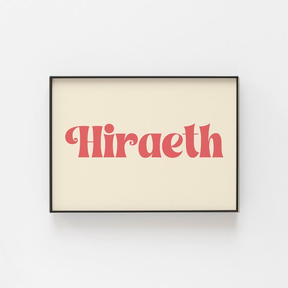Hiraeth Welsh Themed Travel Poster, Cultural Art Print
