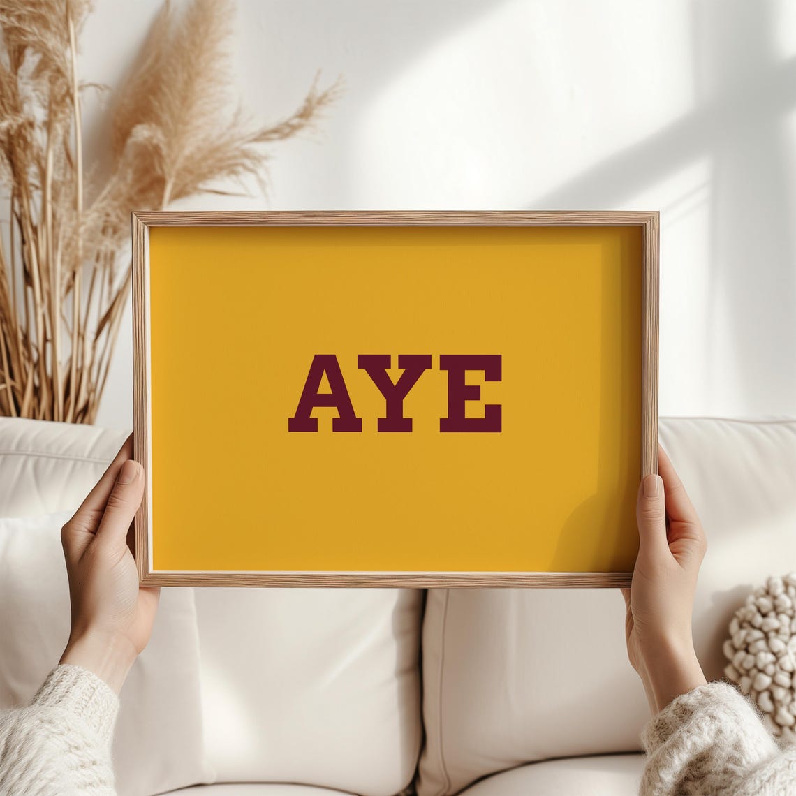 Aye Cream On Hot Pink Bold Scottish Slang Pop Typography Poster - Image 2