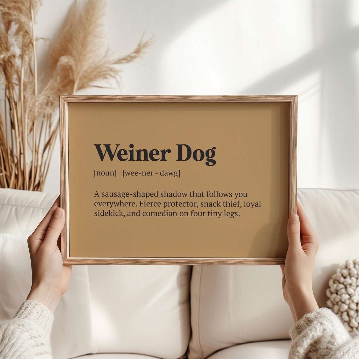 Funny Dachshund Definition Art Print, Pet Lover Decor