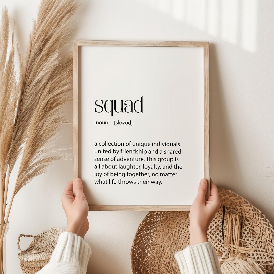 Squad Definition Friendship Art Print, Team Spirit