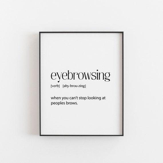 Eyebrowsing Dictionary Art Print, Beauty Salon Decor
