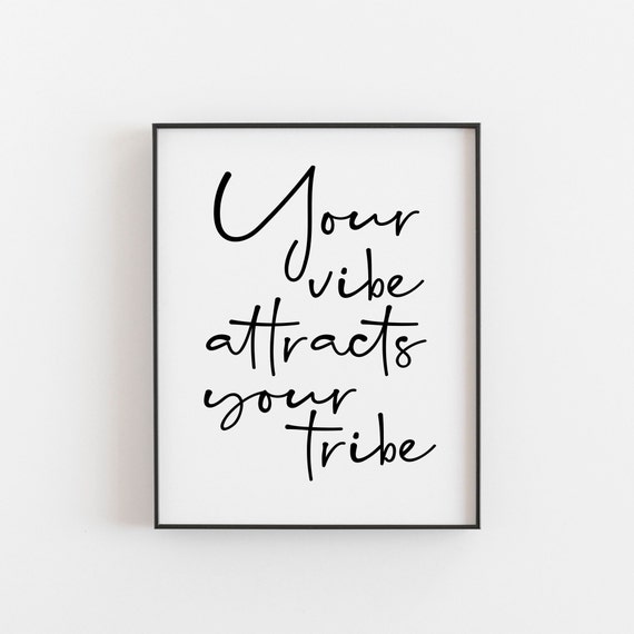 Your Vibe Attracts Tribe Print Teen Room Decor Motivational Wall Art For Teens Cool Dorm Poster Trendy Bedroom Quote