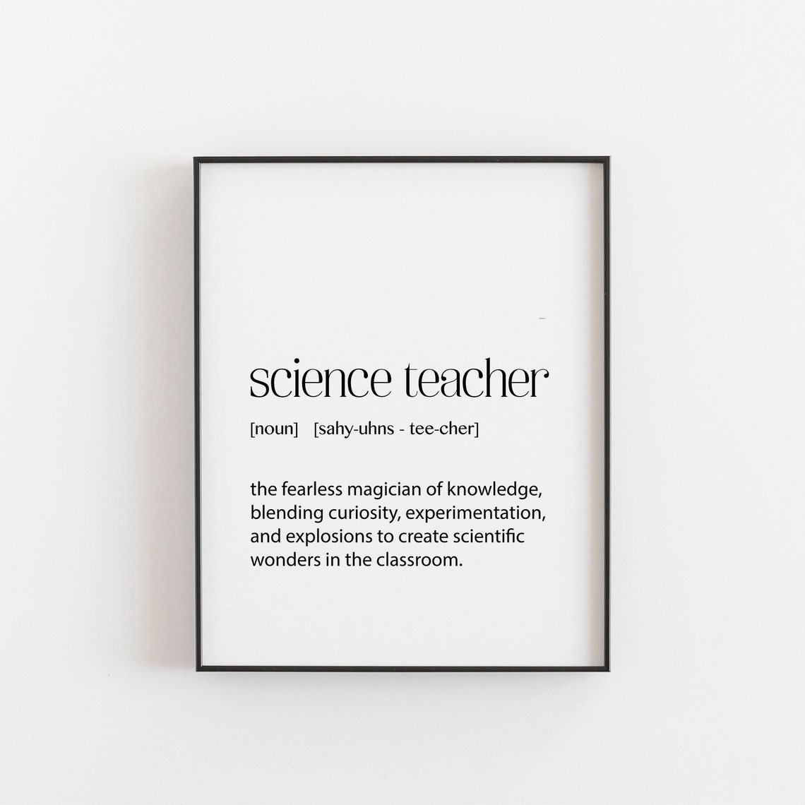 Science Teacher Definition Funny Quote Appreciation Typography Poster