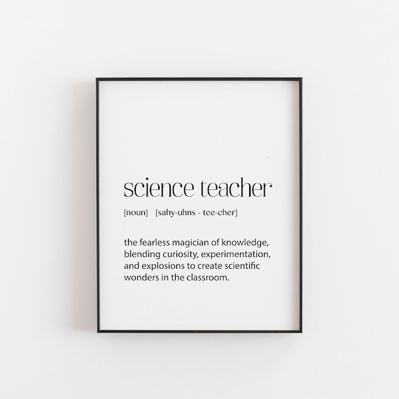 Science Teacher Definition Funny Quote Appreciation Typography Poster