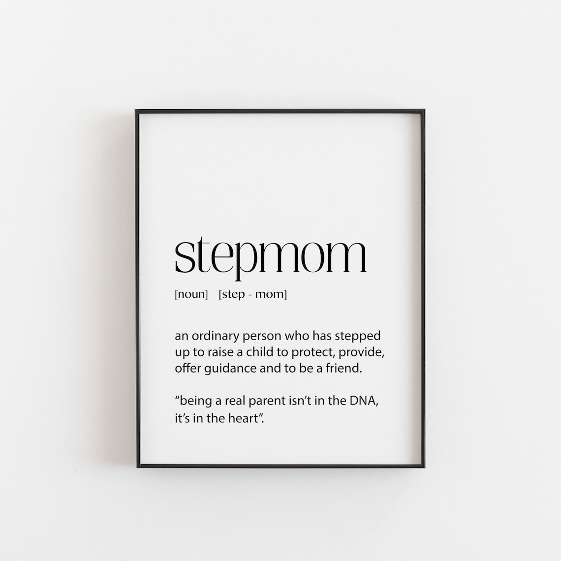 Stepmom Gift Definition Art Print, Wedding Gift