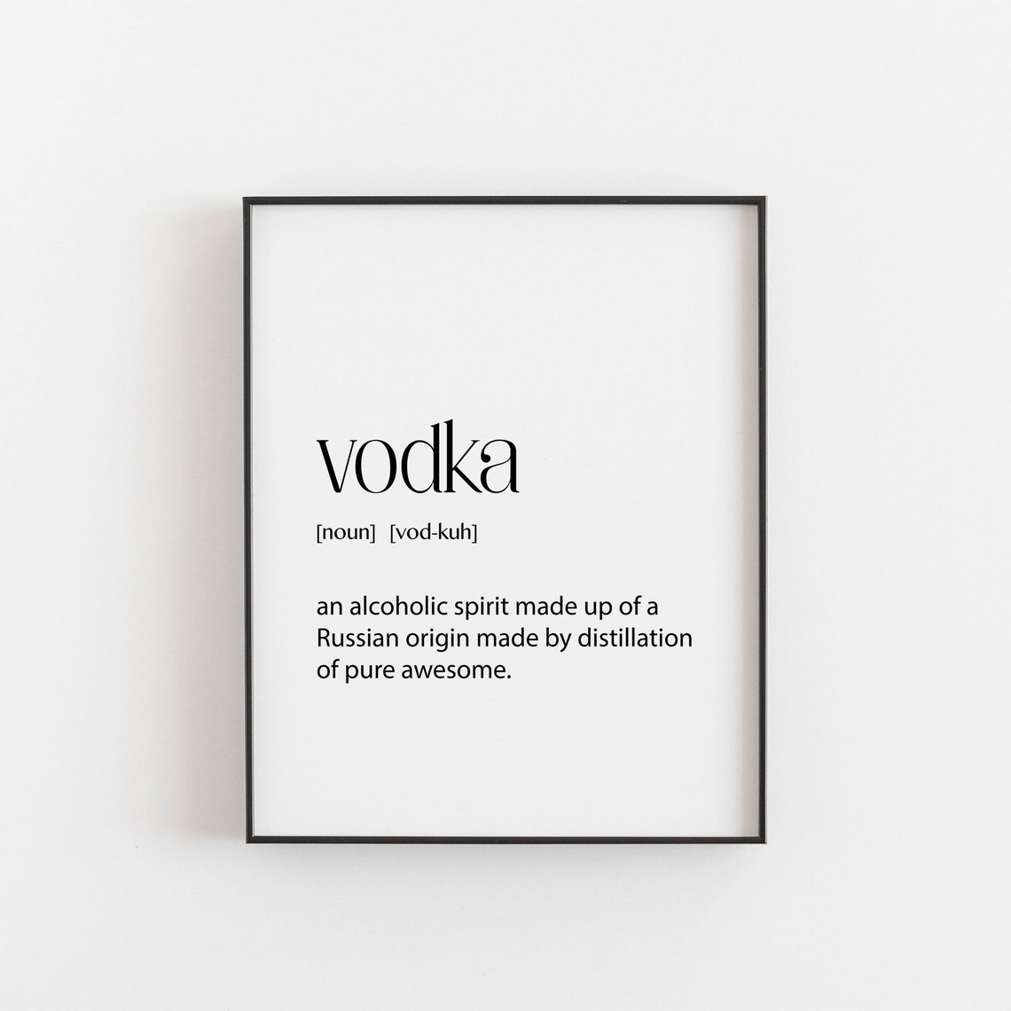 Vodka Dictionary Definition Funny Bar Wall Art Humor Quote Decor