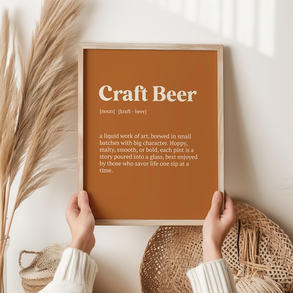 Craft Beer Definition Print Funny Lover Gift Home Bar Wall Art Brewery Decor Birthday Present For Him Pub Man Cave