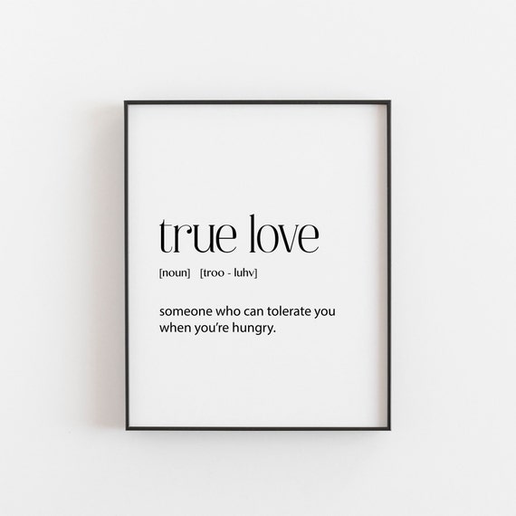 True Love Definition Art Print, Romantic Gift