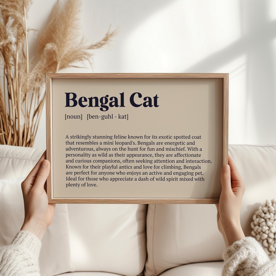 Bengal Cat Christmas Art Print, Cat Lover Decor - Image 3