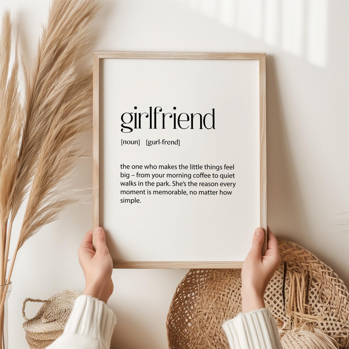 Girlfriend Definition Romantic Dictionary Style Quote Wall Art
