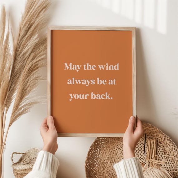 May The Wind Be Always At Your Back Irish Blessing Print Celtic Wall Art Inspirational Gaelic Gift Luck Of Home Decor