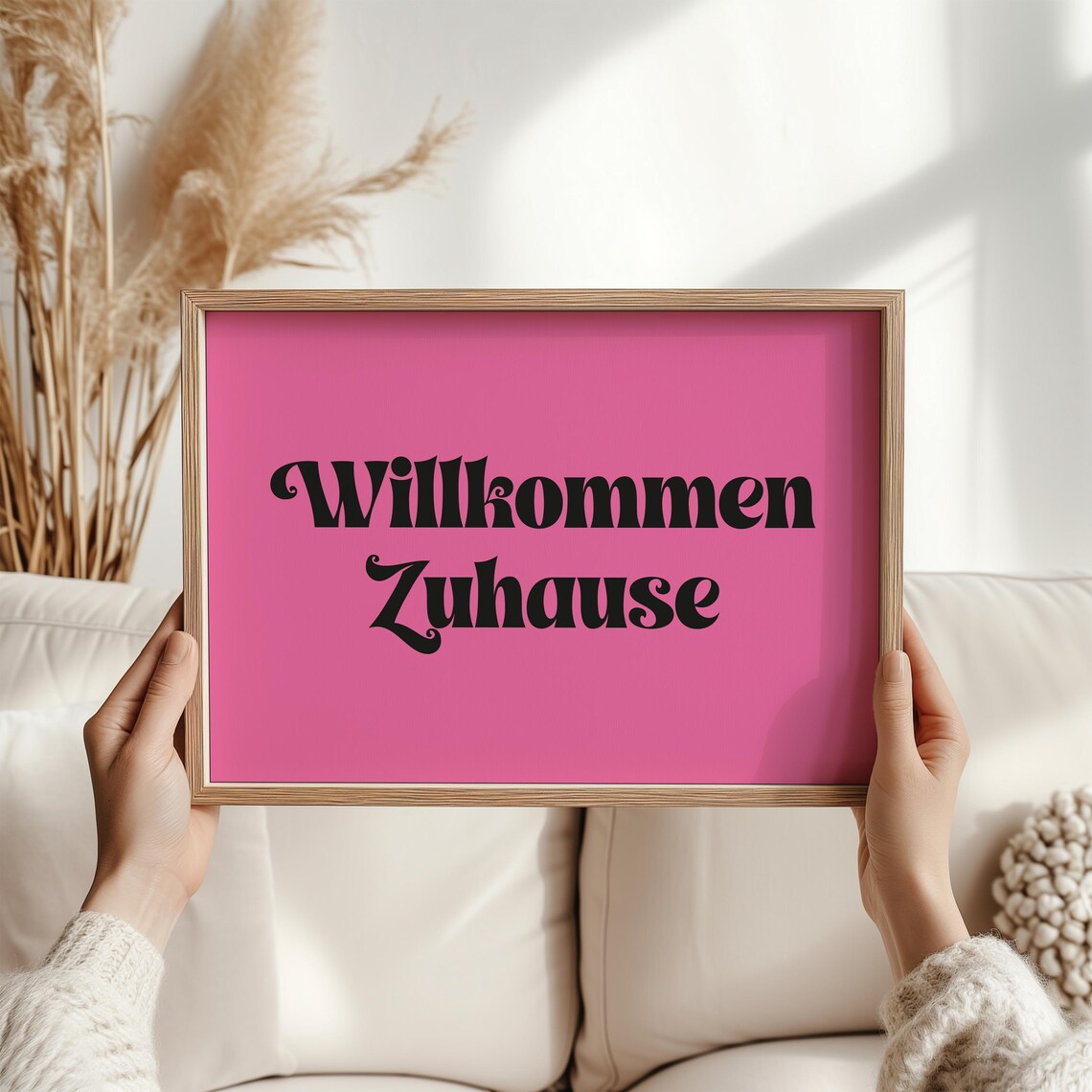Willkommen Zuhause German Warm Welcome Home Retro Yellow Poster - Image 4