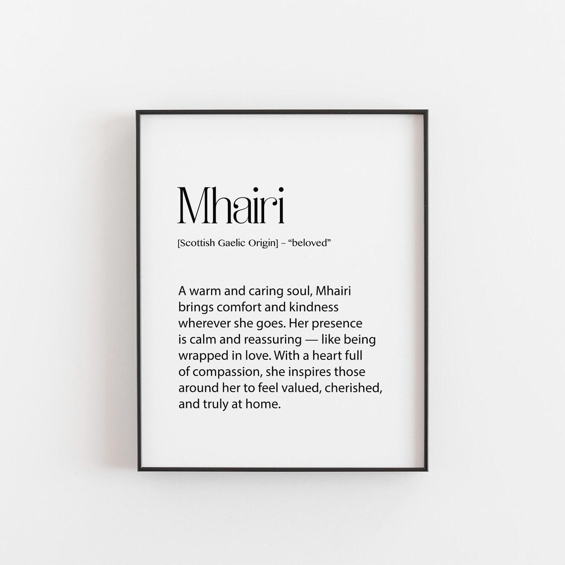 Mhairi Name Print, Scottish Definition Art Print