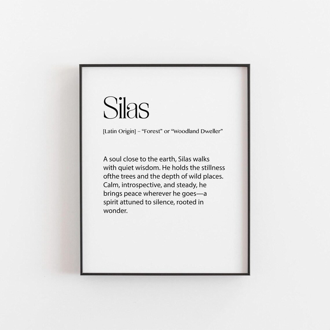 Silas Name Meaning Woodland Spirit Art Print