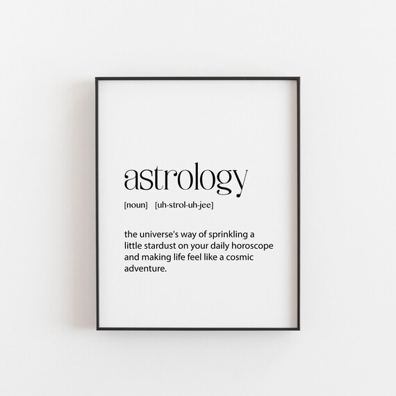 Astrology Wall Art Dictionary Print Astrological Reader Gift Star Sign Poster A2 A3 A4 A5 A6 16x20 11x14