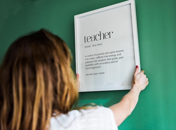 Personalized Teacher Definition Poster Curator of Curiosity Gift Idea