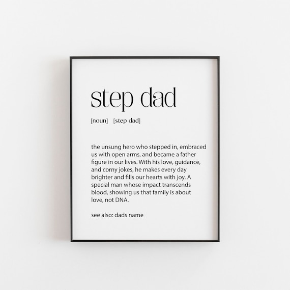 Step Dad Gift, Christmas Birthday Dictionary Art Print