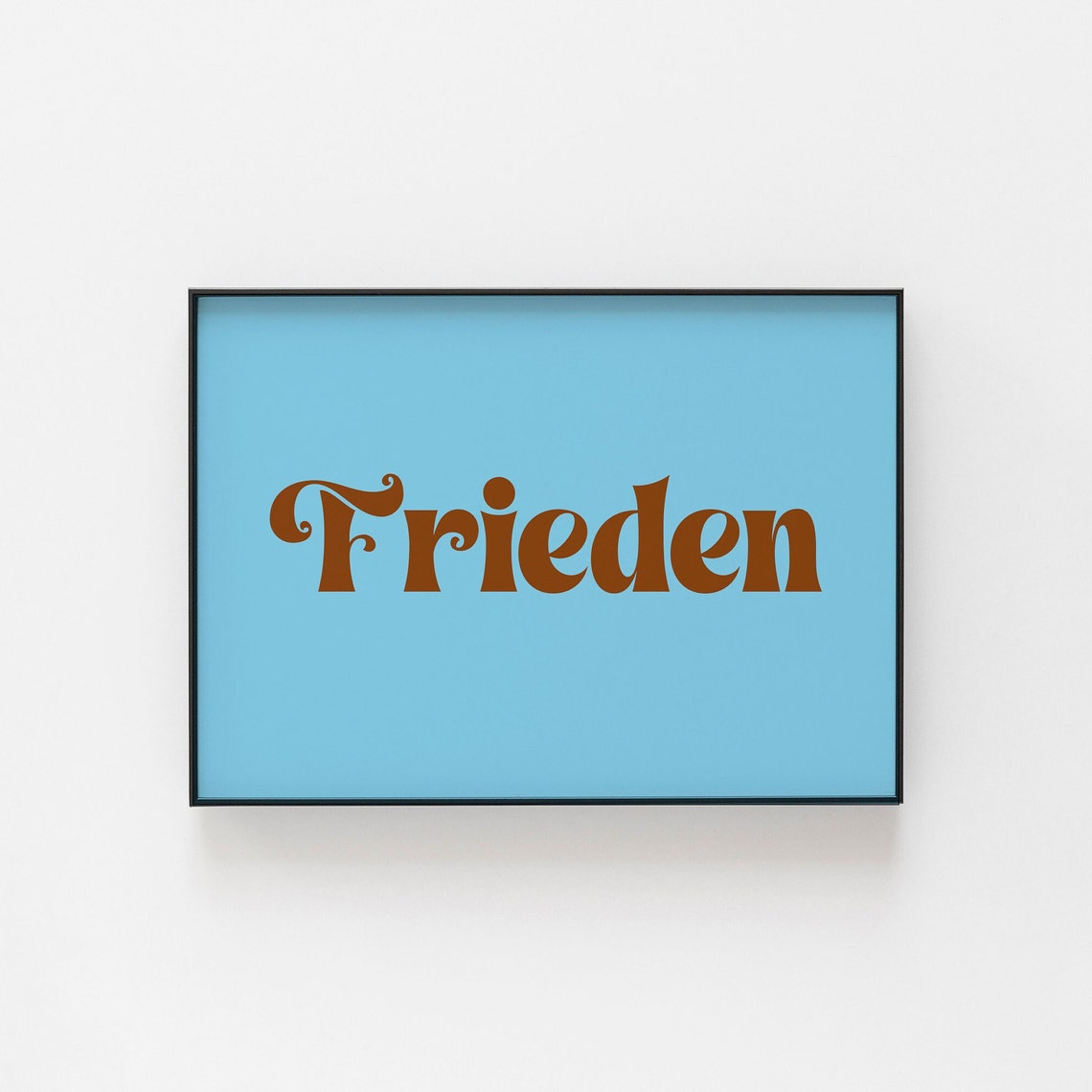 Frieden German Word For Peace Bold Retro Yellow Green Poster - Image 2