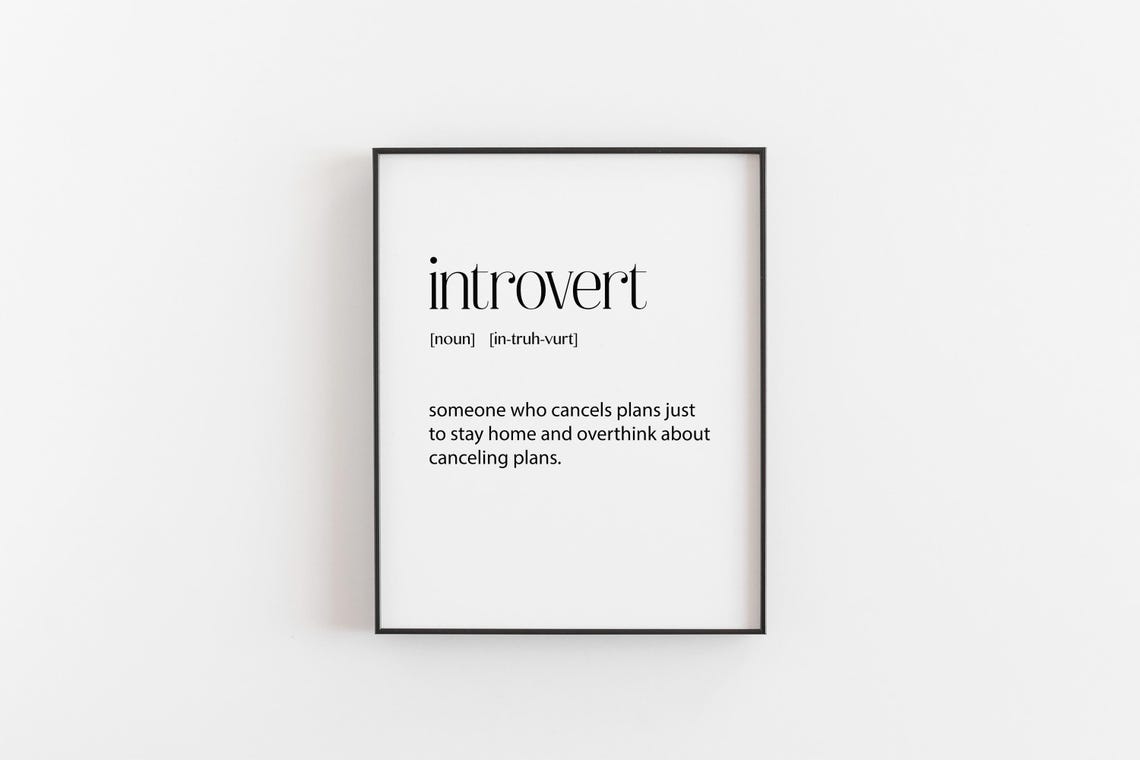Introvert Definition Funny Dictionary Style Stay Home Quote Poster