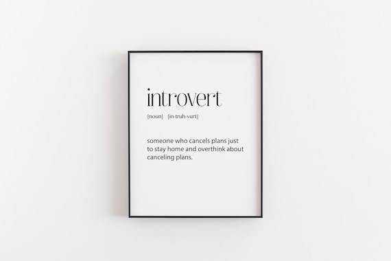 Introvert Definition Funny Dictionary Style Stay Home Quote Poster