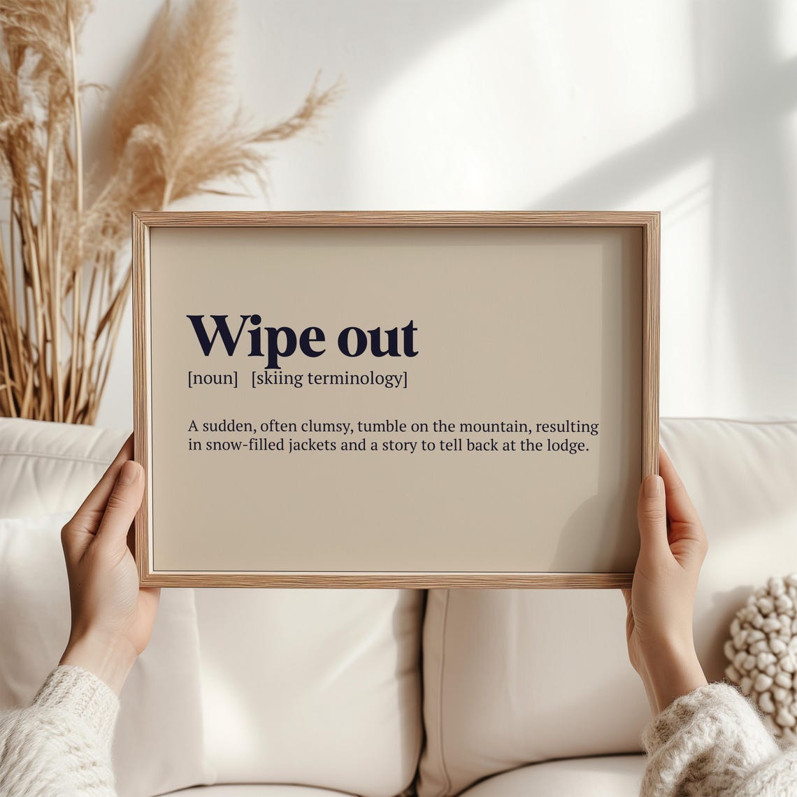 Wipe Out Skiing Definition Print Fun Snowfall Ski Art Gift For Skiers Winter Sports Fans Ski Lodge Decor Mountain Adventure Wall Art - Image 5