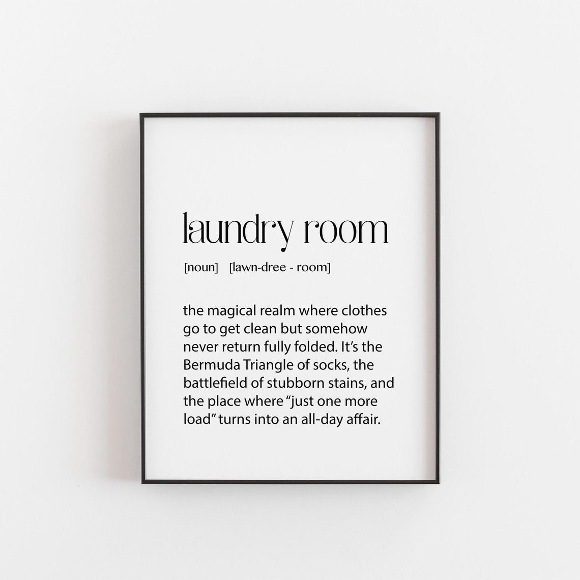 Laundry Room Definition Poster Funny Bermuda Triangle of Socks