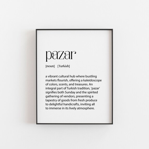 Pazar Print Turkish Poster, Arabic Gift Art Print
