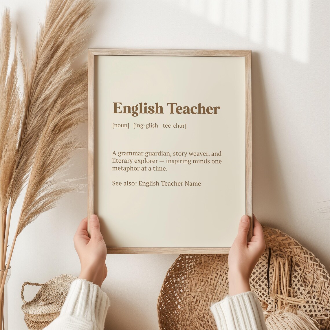 English Teacher Definition Poster Grammar Guardian Literary Explorer Gift