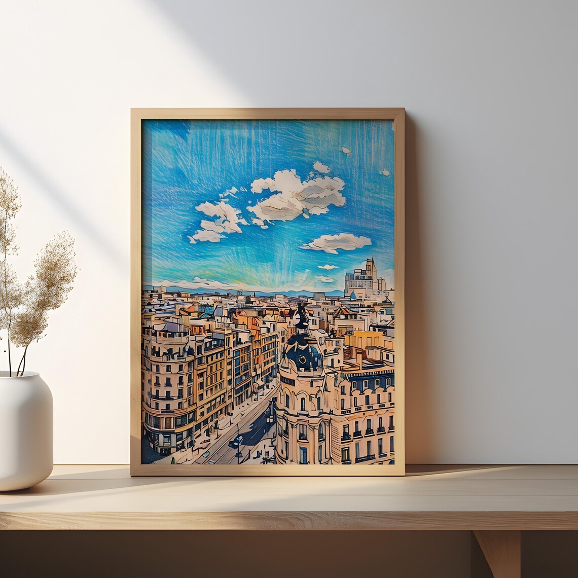 Madrid Rooftop View, Historic Architecture Travel Poster - Image 3