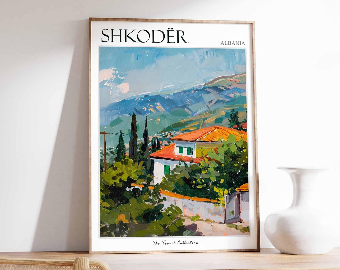 Shkodr Poster Albania Travel Print Albanian Decor Europe Travel Poster European Wall Art Shkodr Gift Shkodr Travel Poster