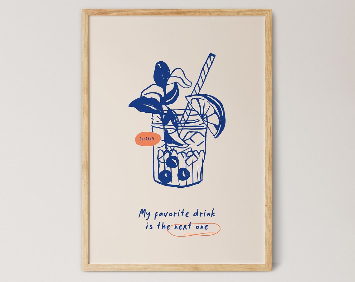 Mojito Cocktail, Modern Style Kitchen Art Print