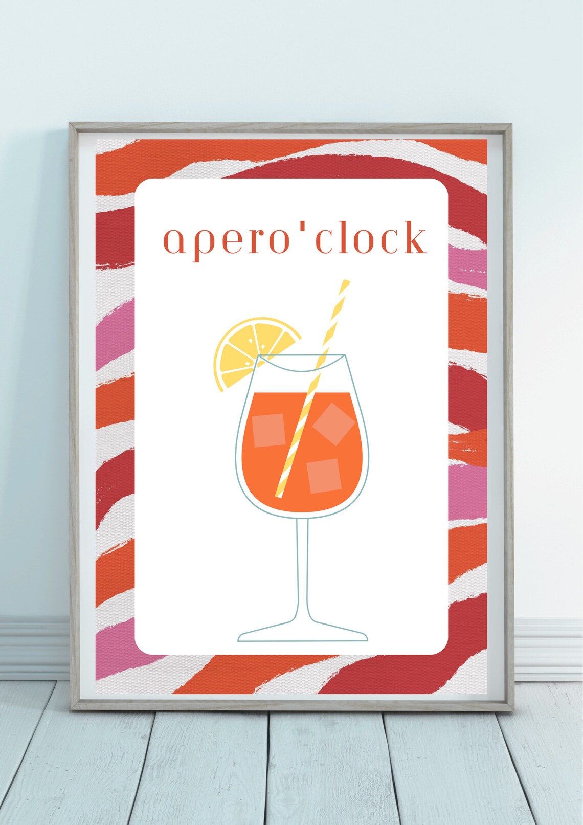 Colorful Cocktail Bar Decor Art Print, Aperol - Image 3