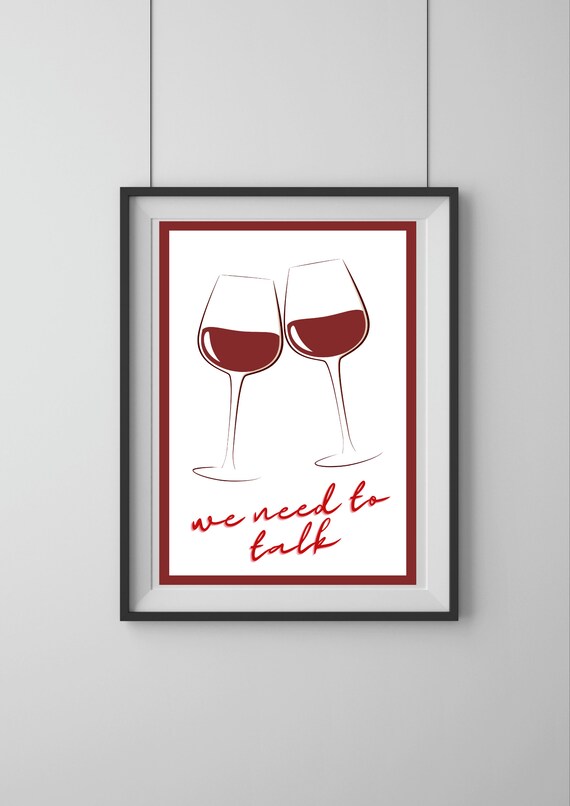 Bar Decor Wine Poster, Wine Wall Art