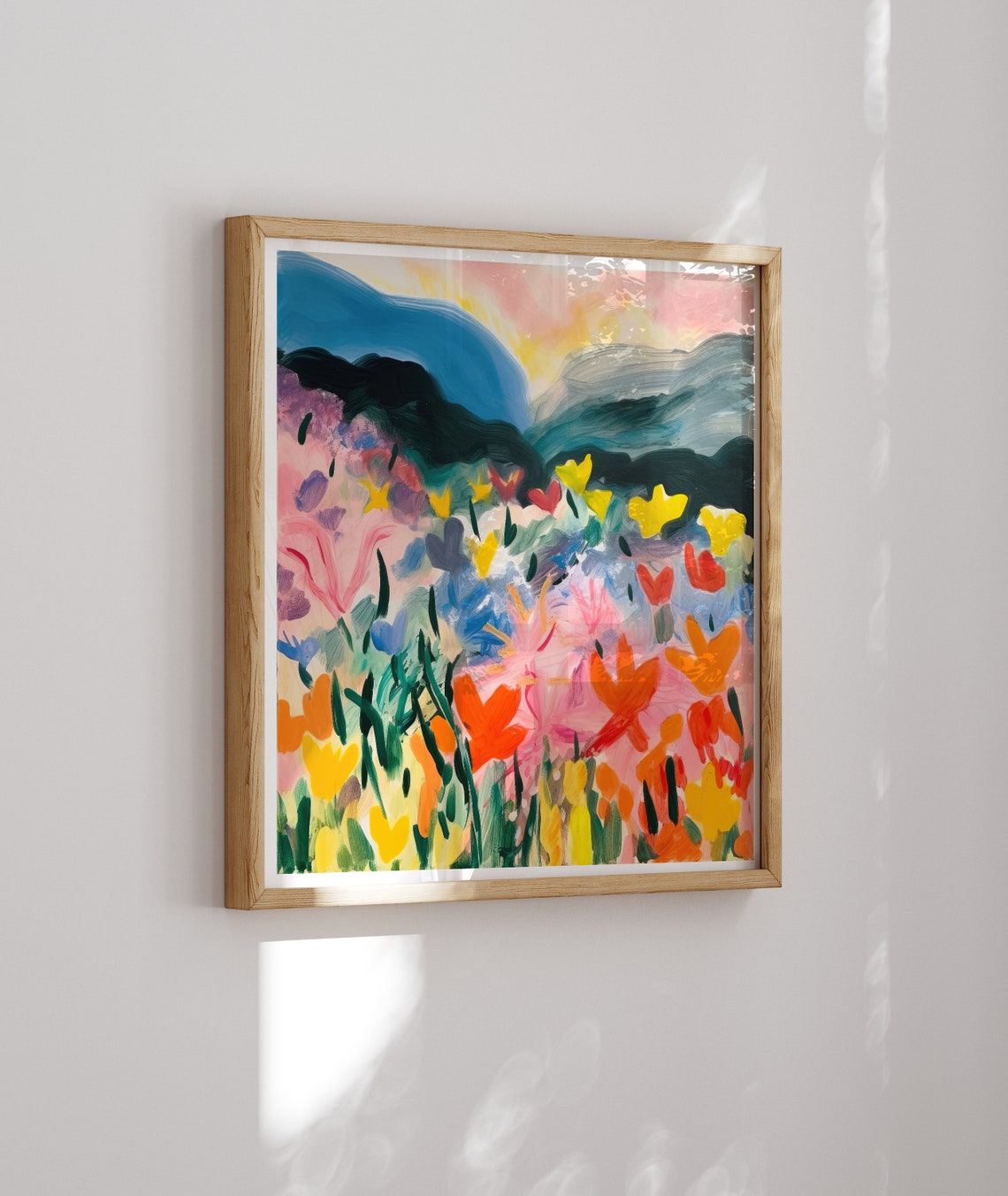 Vibrant Wildflower Meadow At Sunset Expressive Floral Landscape Poster - Image 2