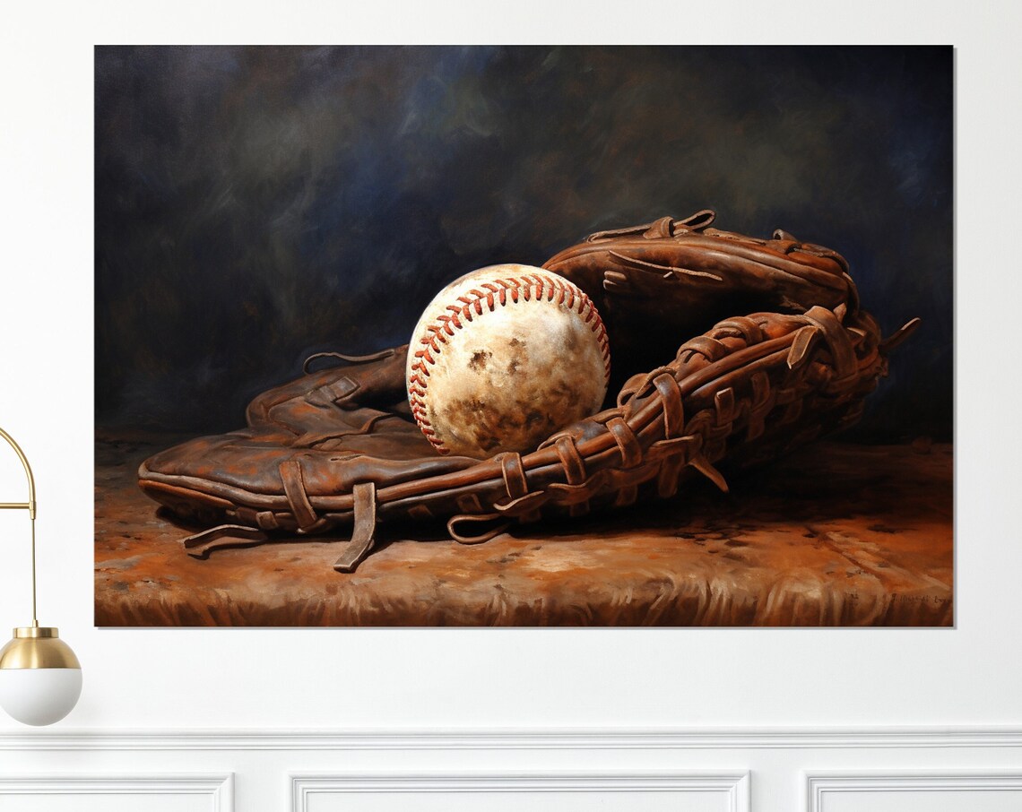 Vintage Baseball Art Print, Classic Sports Wall Art