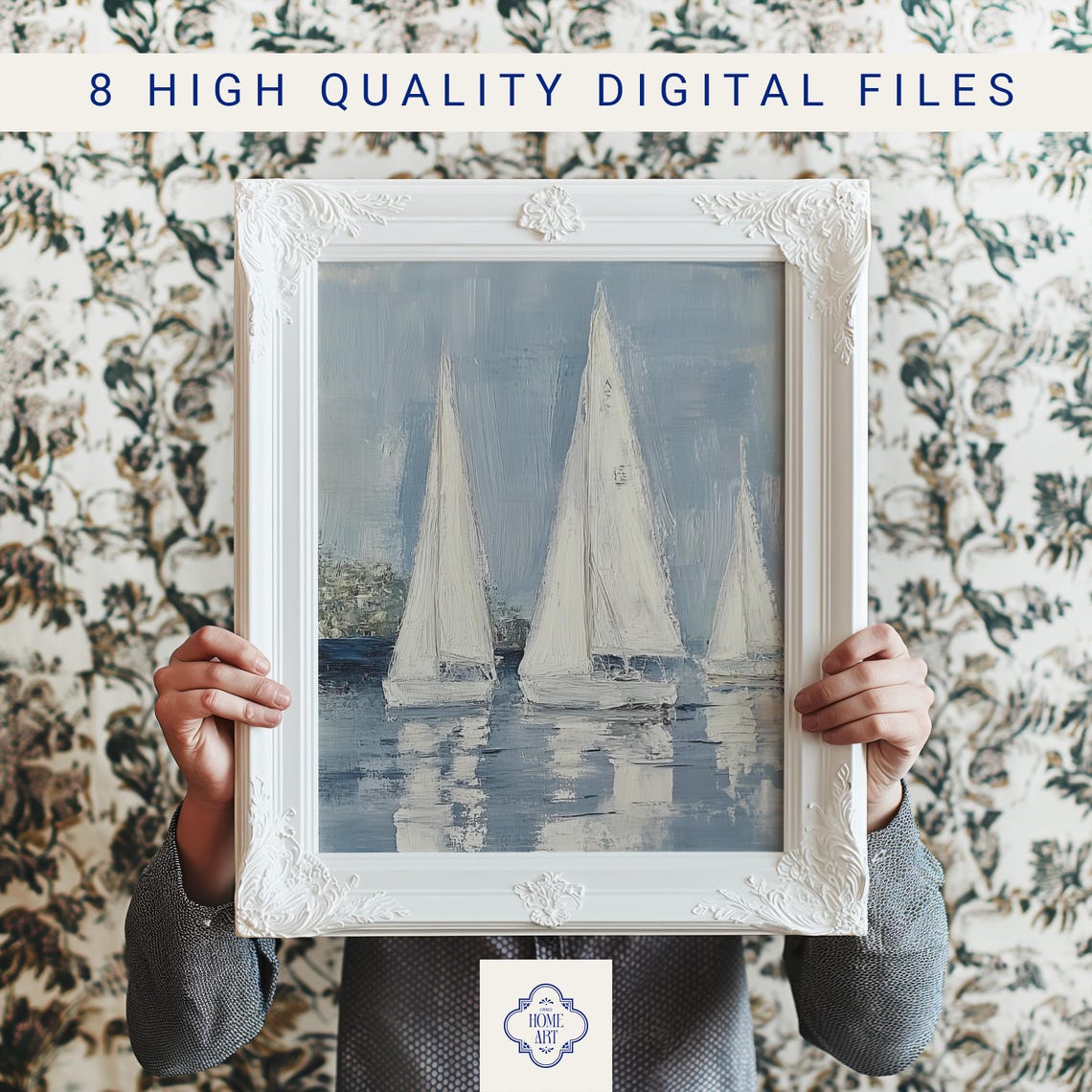 Sailboats Blue Water Nautical Regatta Ocean Sailing Art Poster - Image 3
