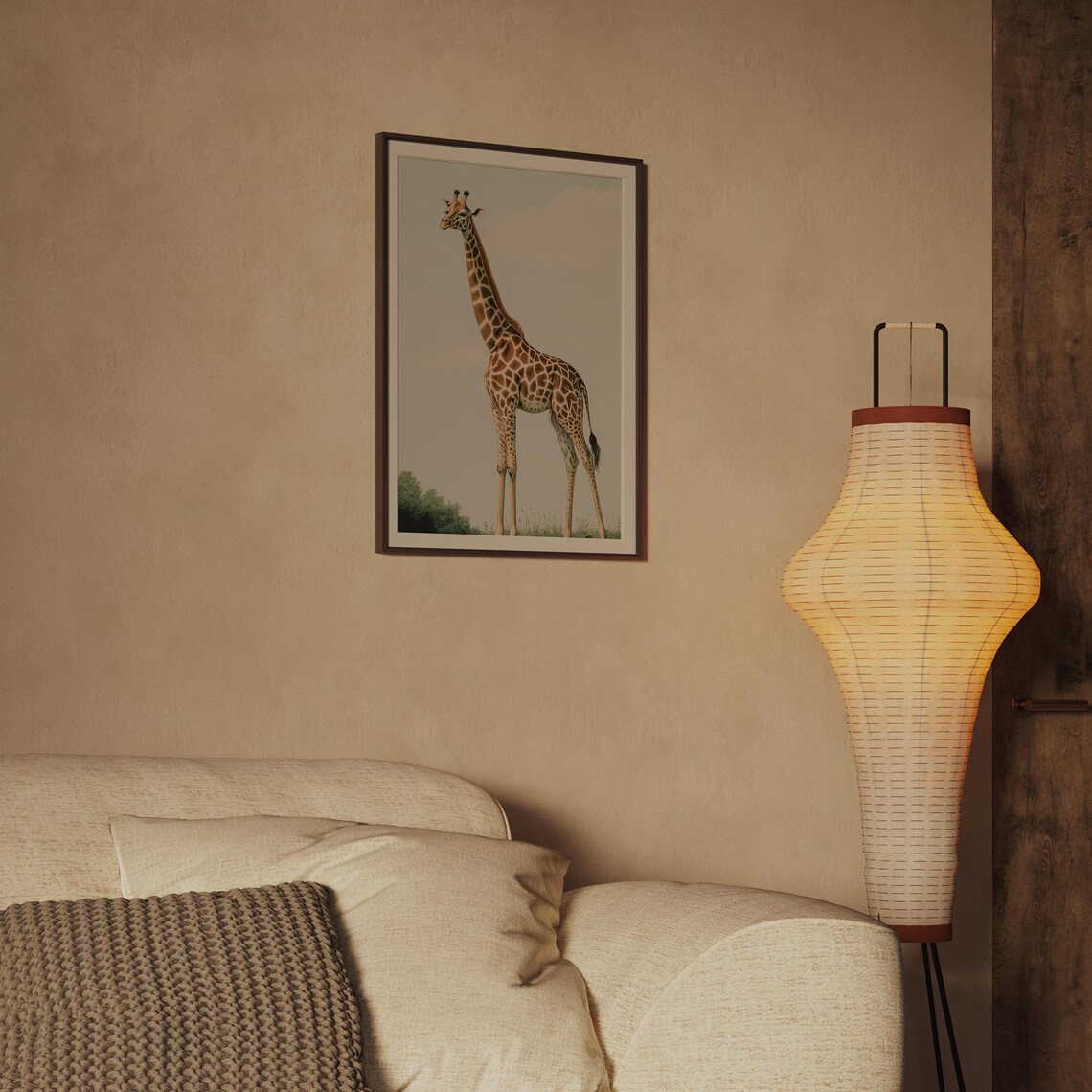 Giraffe Safari Animal Nursery Vintage Kids Wildlife Art Poster - Image 2