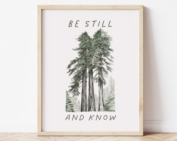 Vintage Psalm 4610 Christian Poster Be Still And Know I Am God Wall Art Bible Verse Wall Art