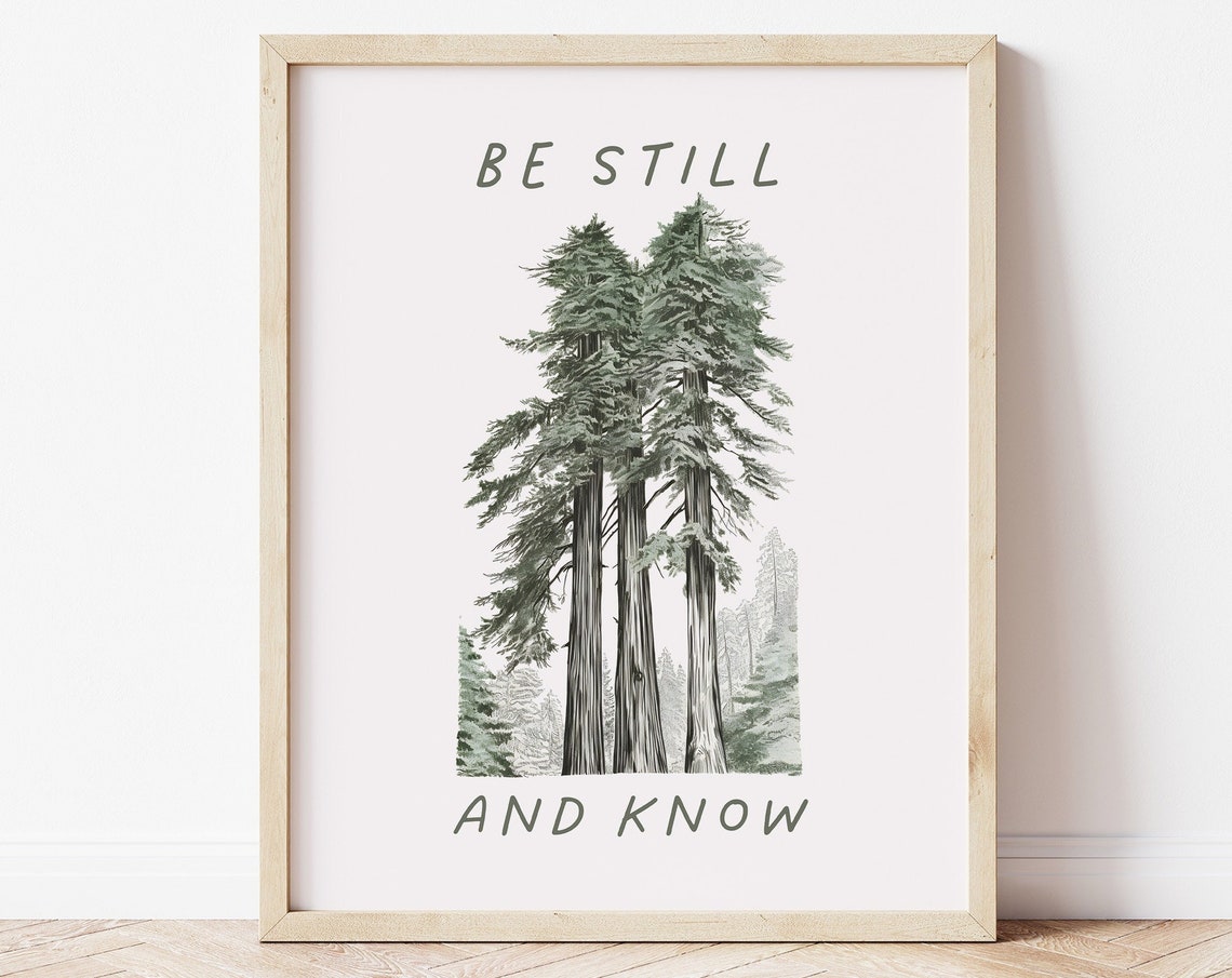 Vintage Psalm 4610 Christian Poster Be Still And Know I Am God Wall Art Bible Verse Wall Art