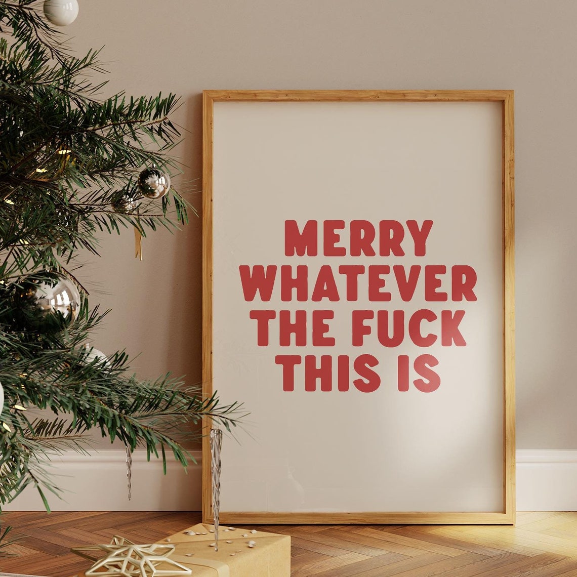 Merry Whatever This Is Funny Christmas Sarcastic Quote Poster