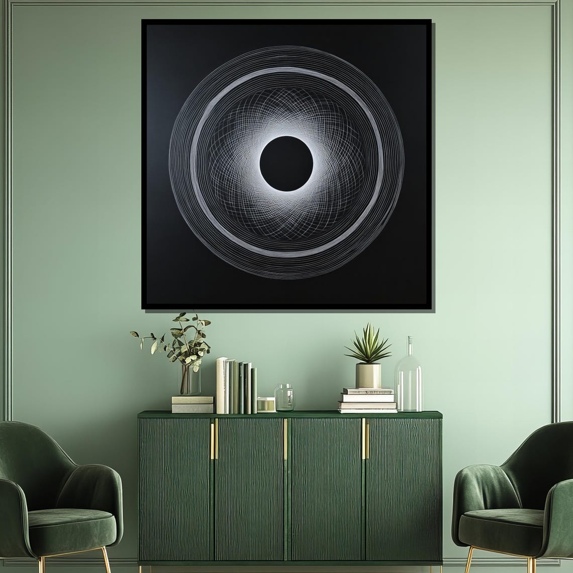 Minimalist Black And White Painting Abstract Geometric Wall Art Modern Home Decor Gift - Image 3