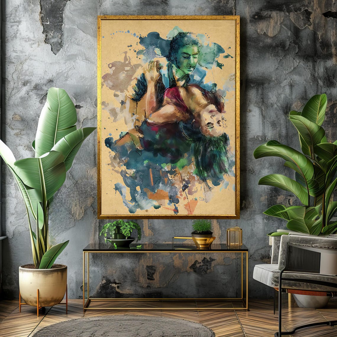 Abstract Tango Duo Expressive And Colorful Dance Painting Unique Gift For Dance And Art Lovers - Image 4