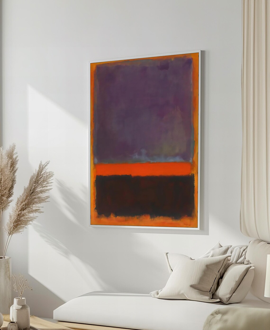 Vibrant Mark Rothko Painting In Rich Purple And Bold Orange Striking Abstract Art Gift For Modern Interiors