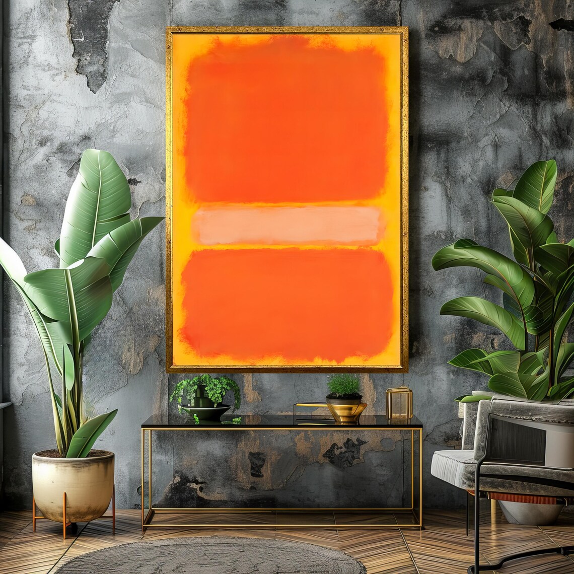 Vibrant Mark Rothko Painting In Fiery Orange And Soft Peach Bold Abstract Art Gift For Modern Spaces - Image 4