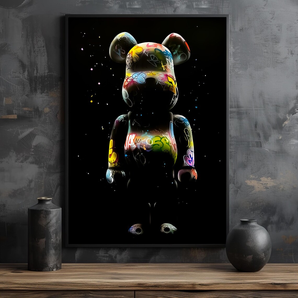 Graffiti Bearbrick Pop Art, Modern Urban Decor - Image 2