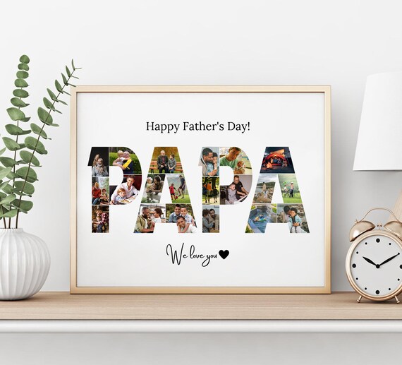 Personalized Photo Collage Gift for Papa, Poster
