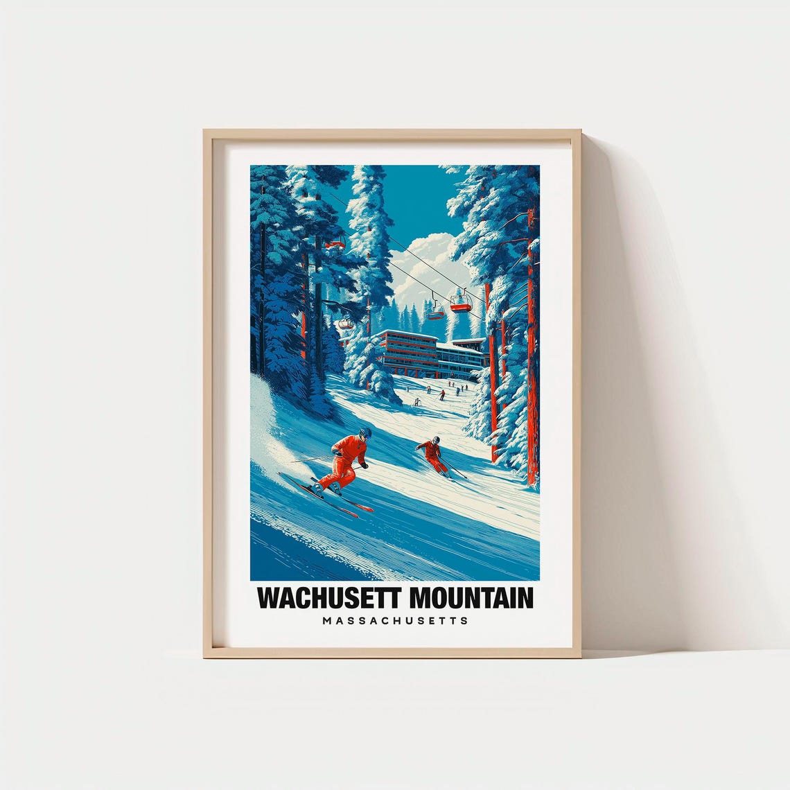 Wachusett Mountain Massachusetts Ski Resort Winter Snow Poster