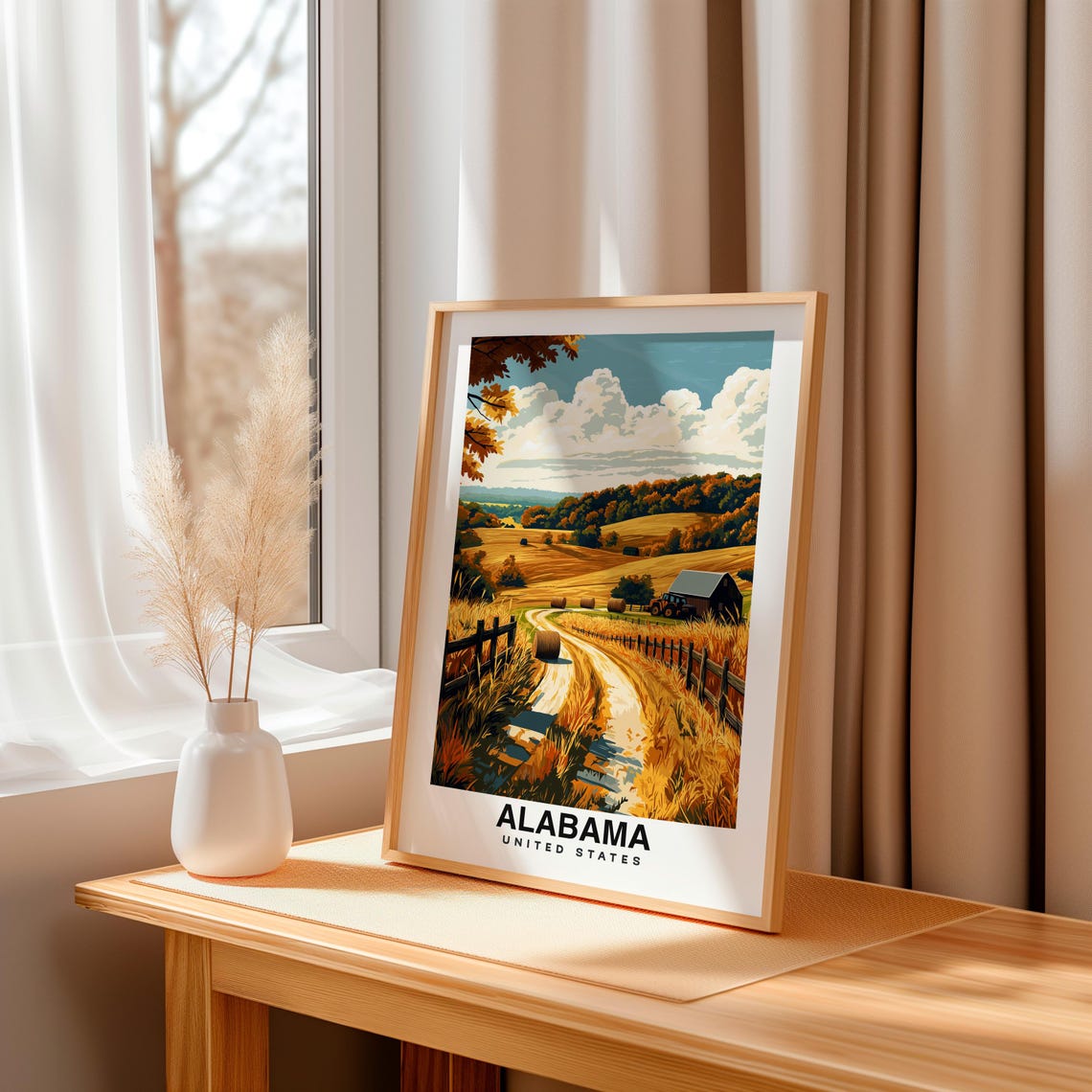 Alabama Print Usa Poster Alabama Views Alabama Art Southern Charm Alabama Beauty Historic Sites Scenic Landscape Cultural Heritage - Image 3