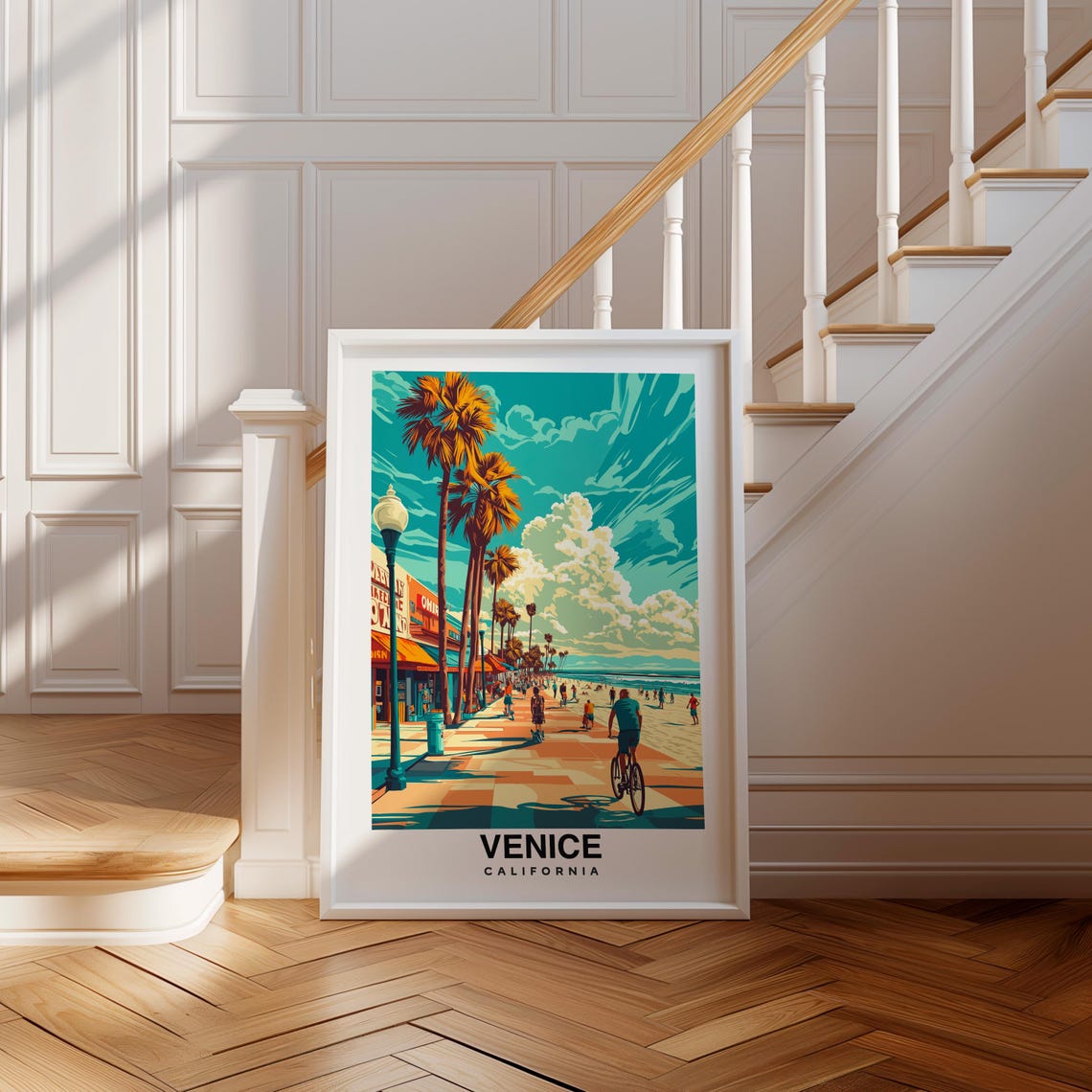 Venice Los Angeles Print California Poster Travel Wall Art Beach Print Usa Poster Scenic Art Coastal Decor Ocean View Travel Poster