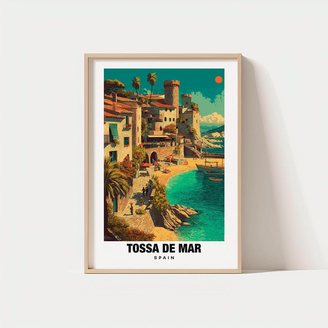 Tossa de Mar Spain Medieval Old Town Turquoise Cove Beach Poster